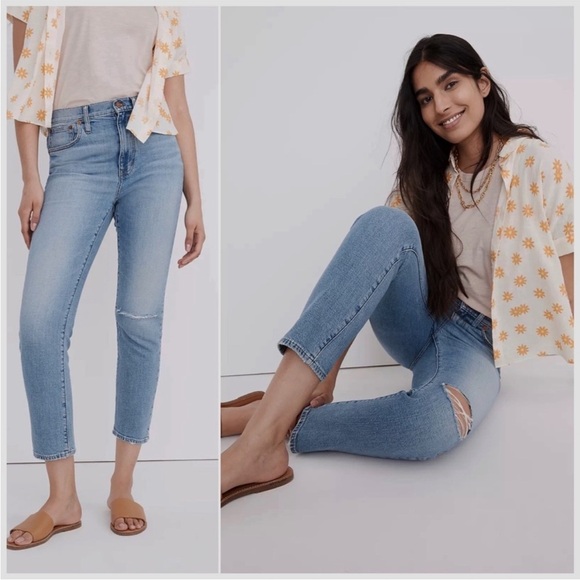 Madewell The High-Rise Slim Boyjean in Summit Wash: Summerweight Edition Size 25 - Picture 2 of 8